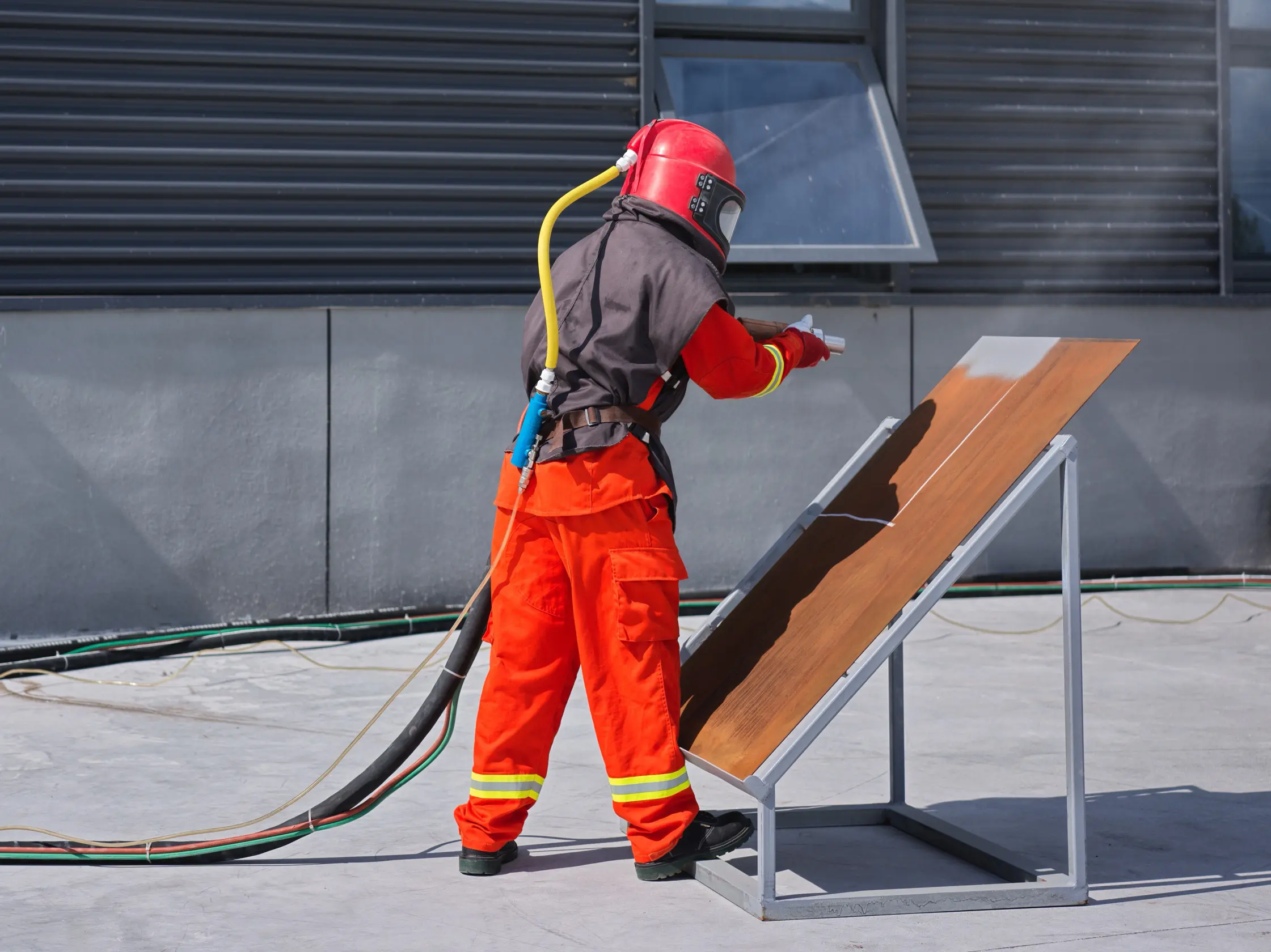 Industrial sandblasting